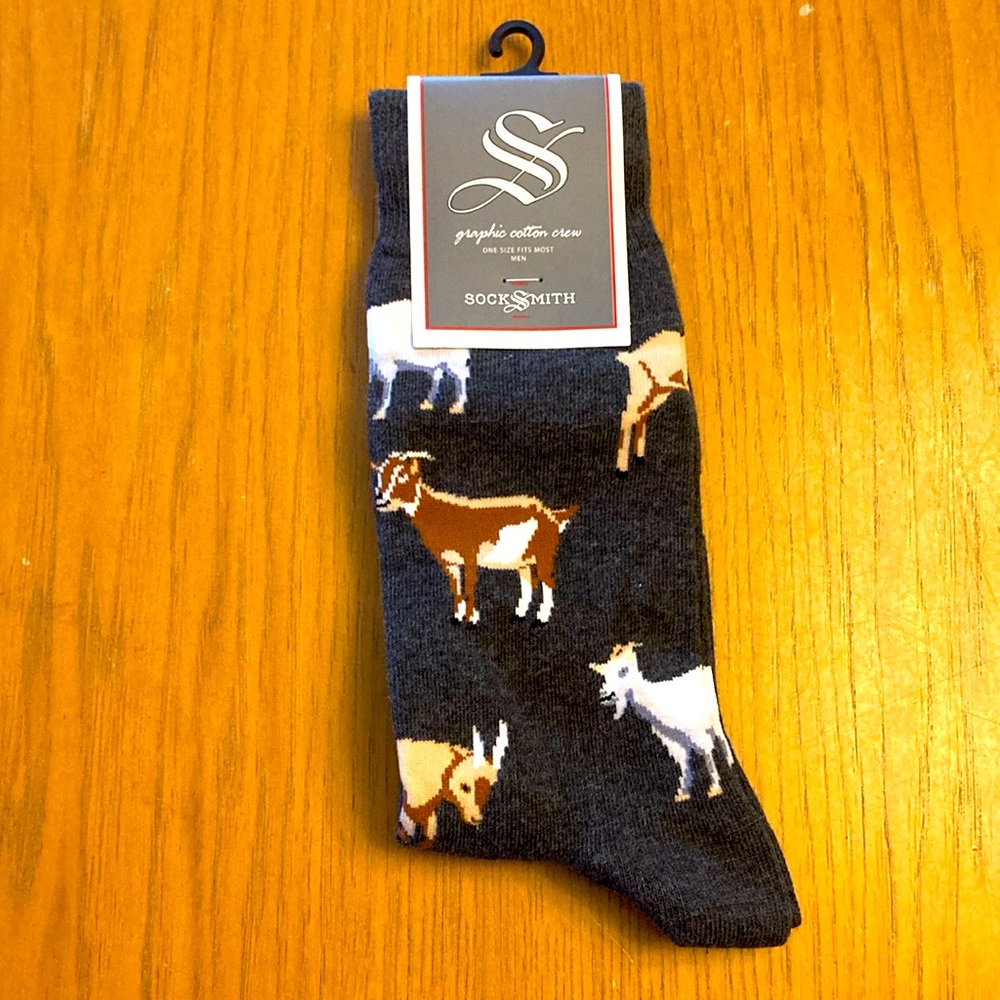 Men's Goat Pattern Socks - Black